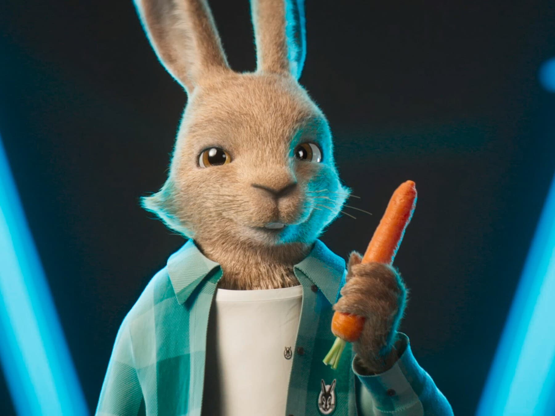 Vaillant Hare with a carrot in his hand