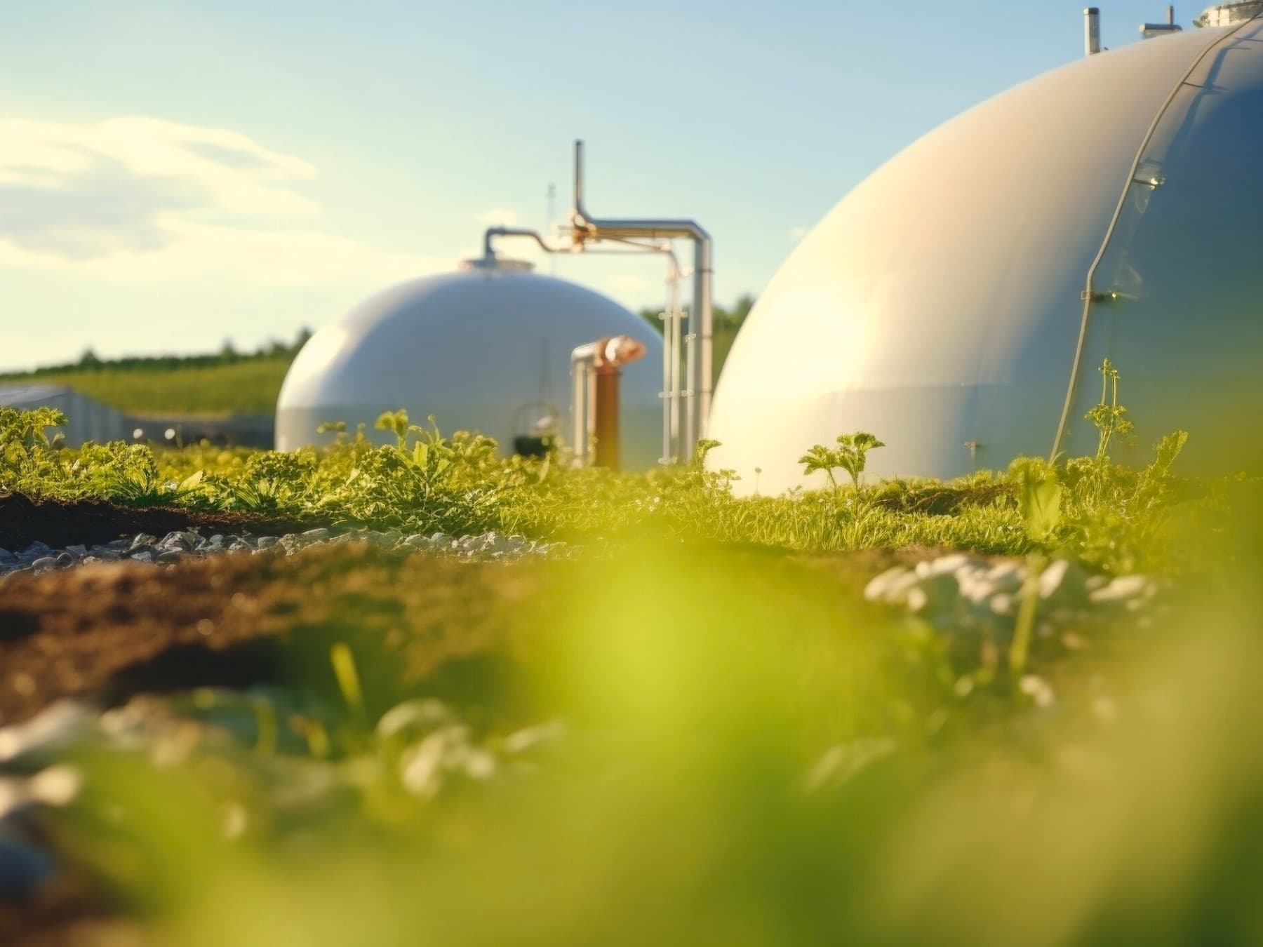 Exterior view of a biogas plant