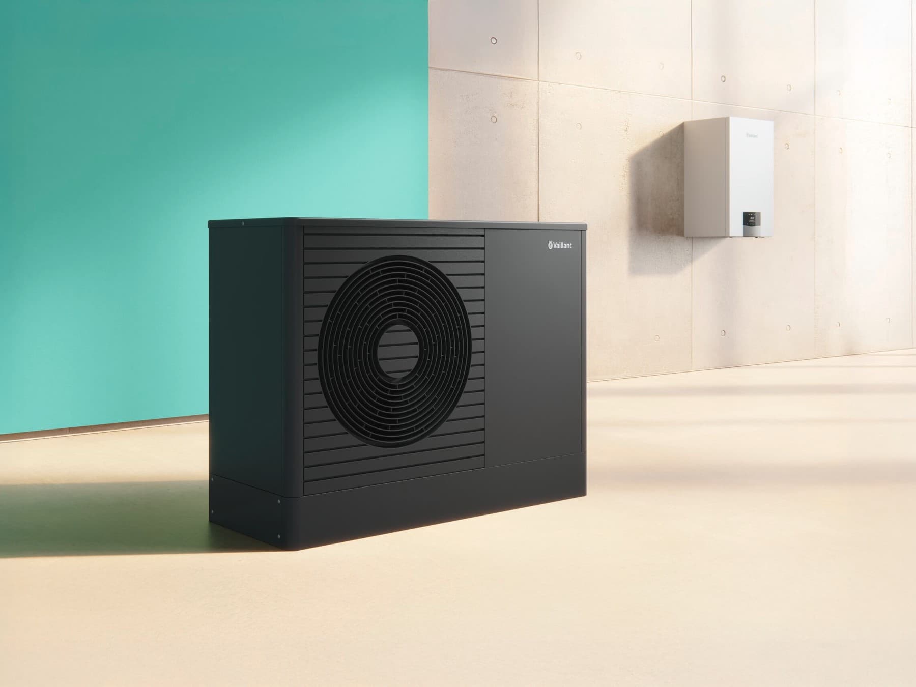 Hybrid heating system with the aroTHERM plus heat pump and the ecoTEC plus gas condensing boiler