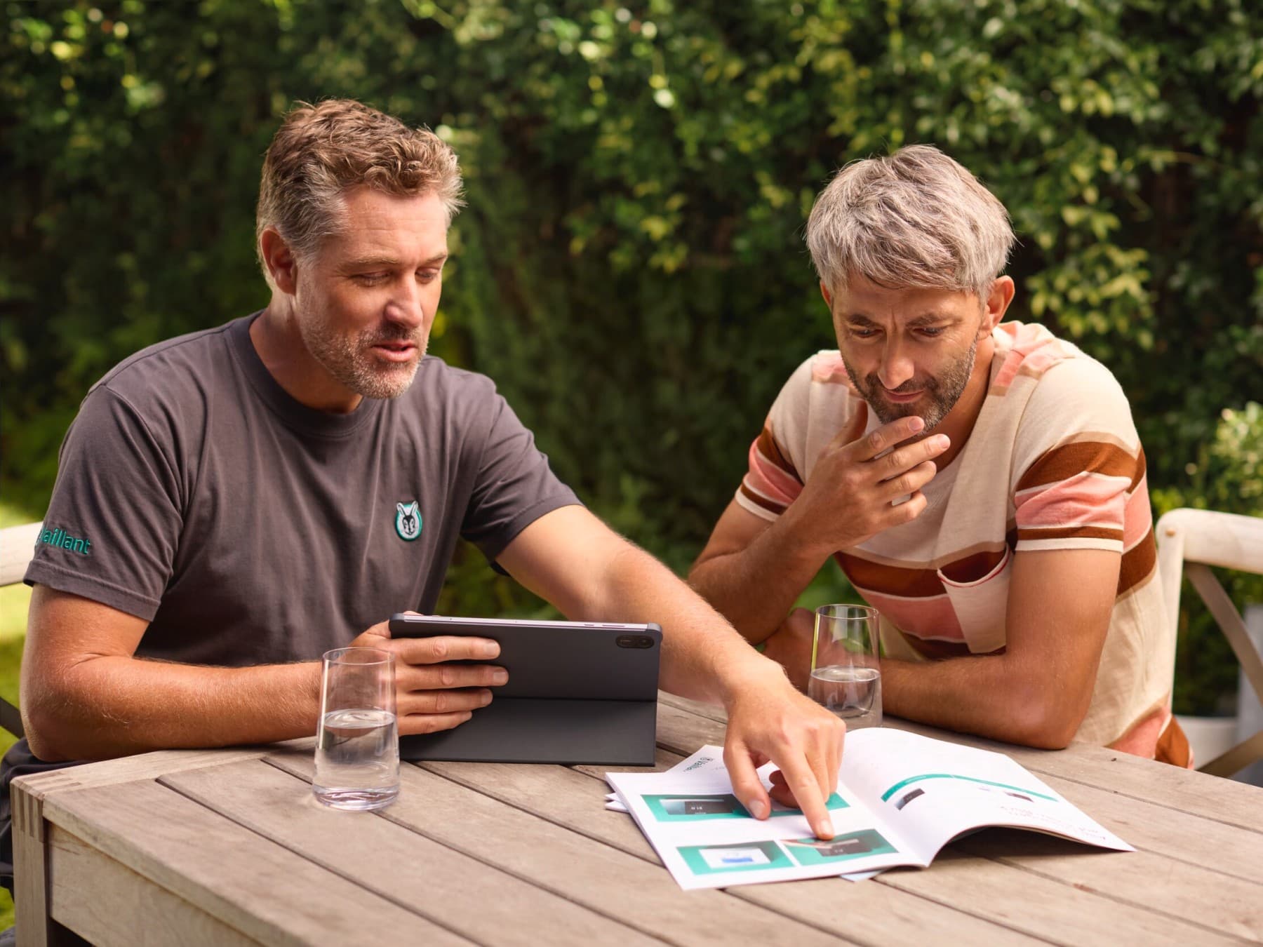 Vaillant expert and houseowner talking