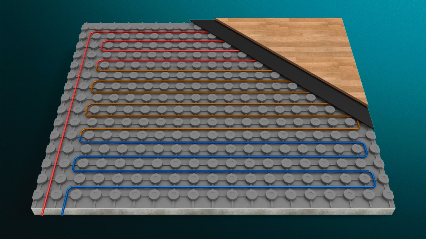 meandering underfloor heating
