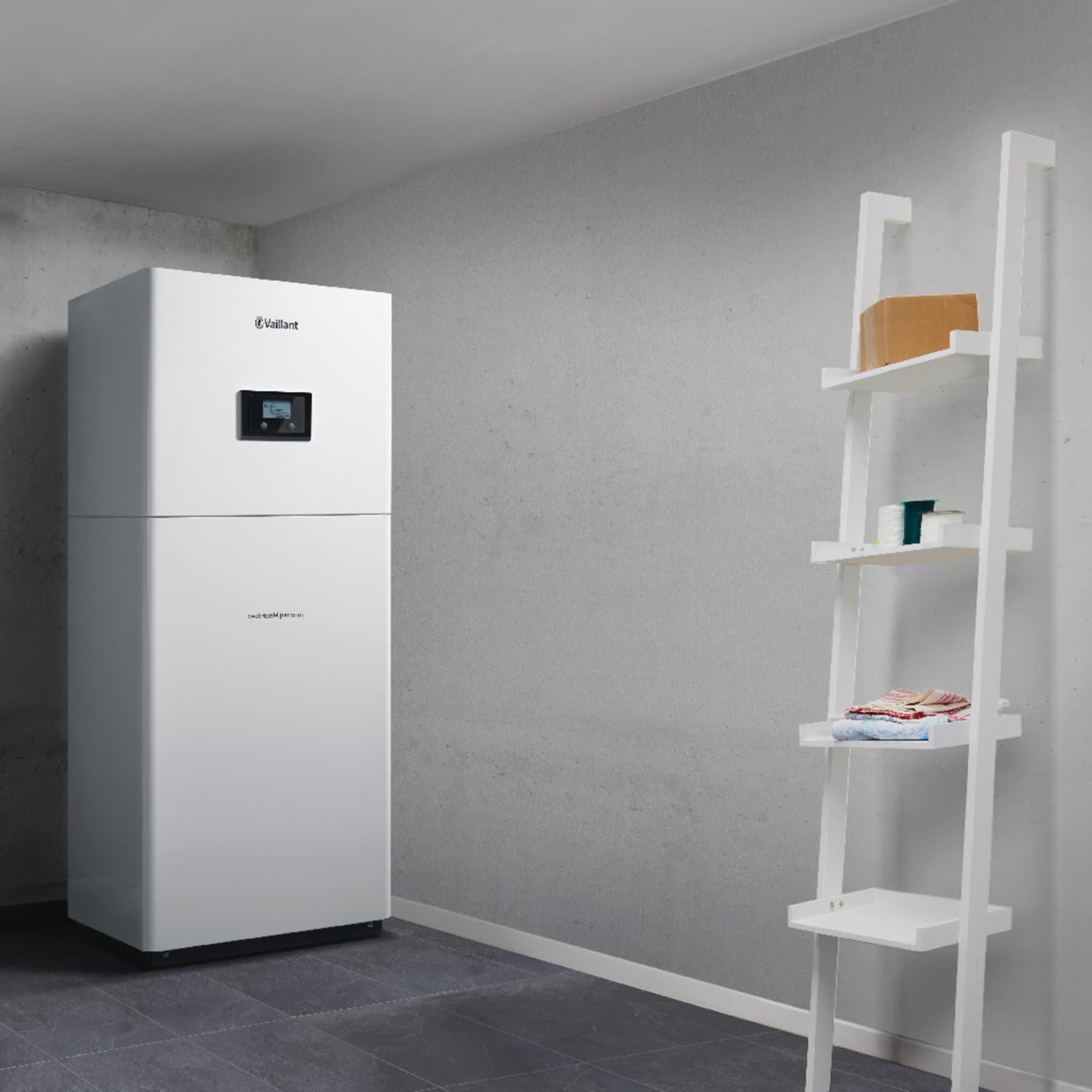 Ground-source heat pump geoTHERM in a basement