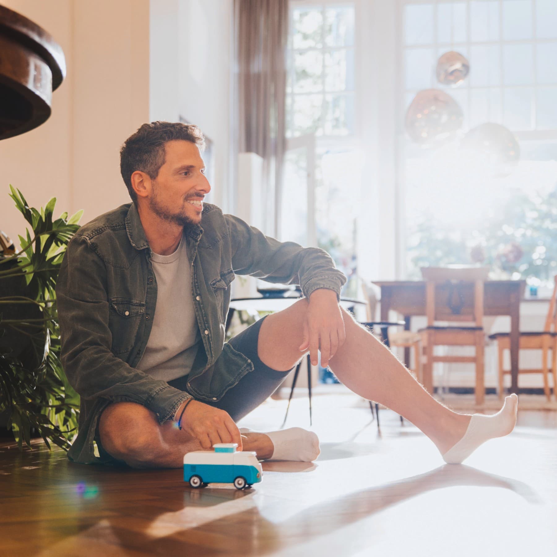 Man sitting on the floor