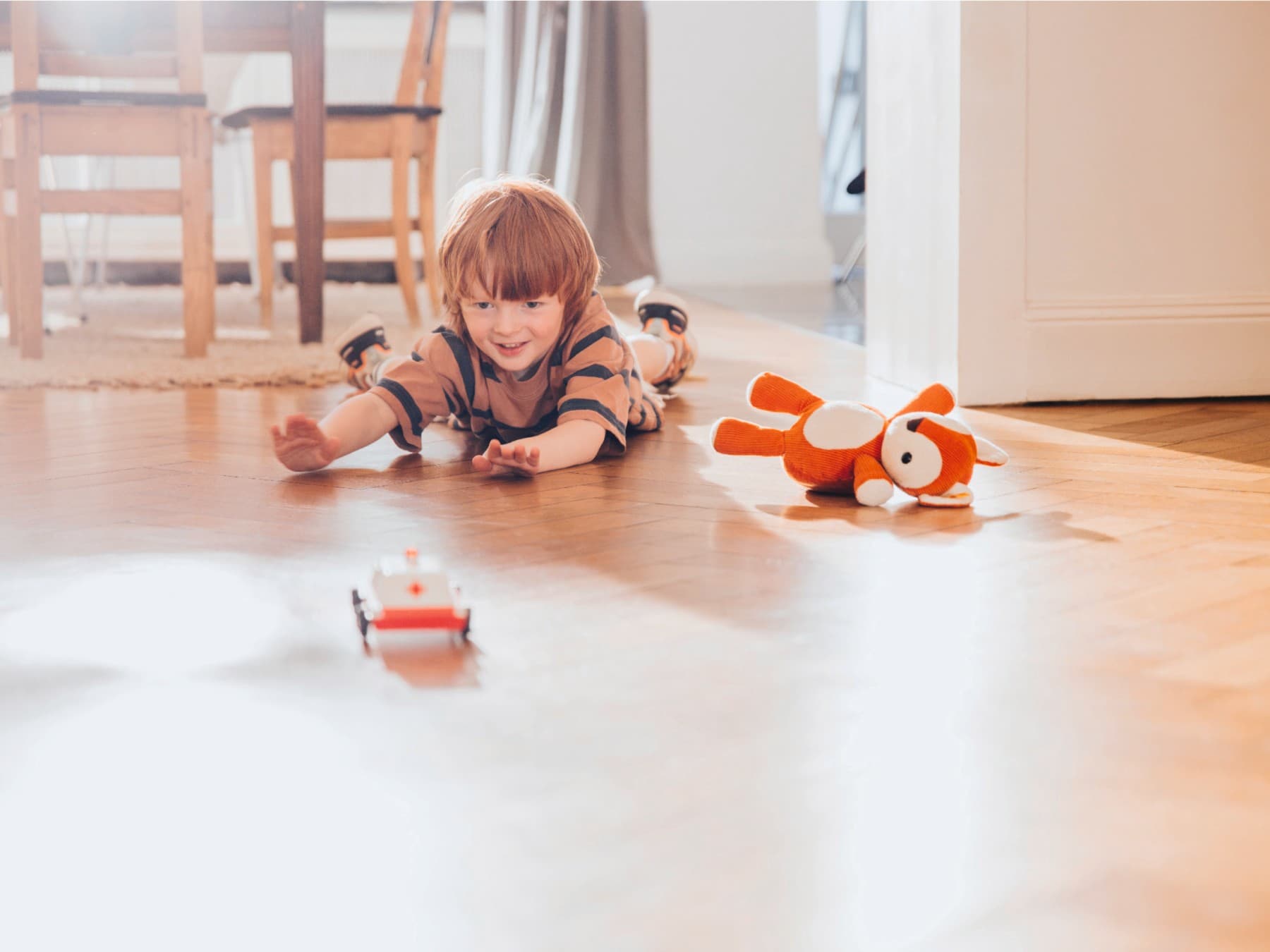 child playing on the floor