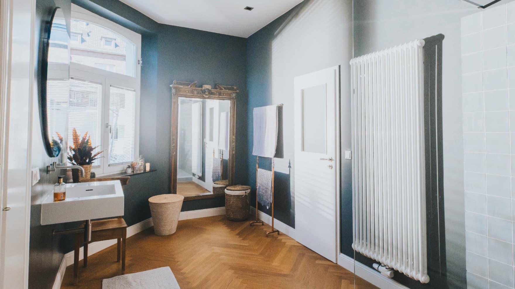 Bathroom with a traditional radiator