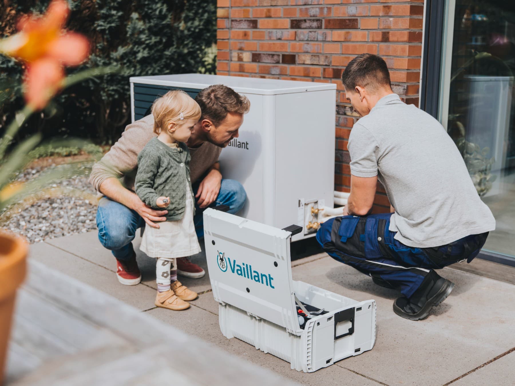 Heat pump being repaired