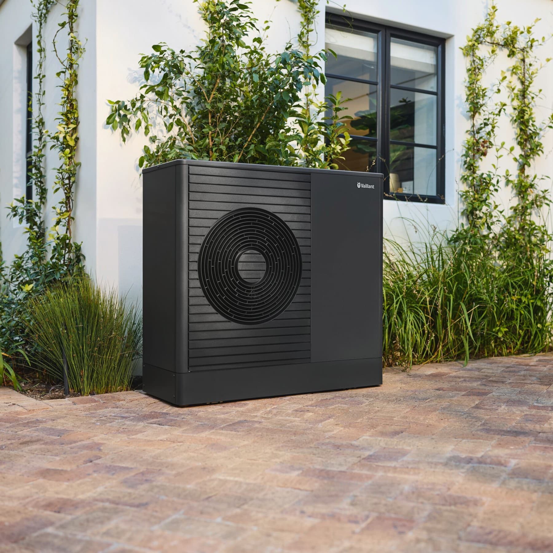 Heat pump in the front garden