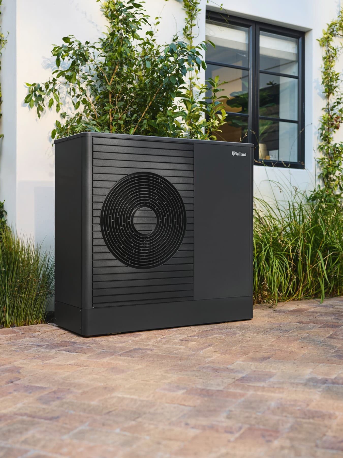 Heat pump in the front garden