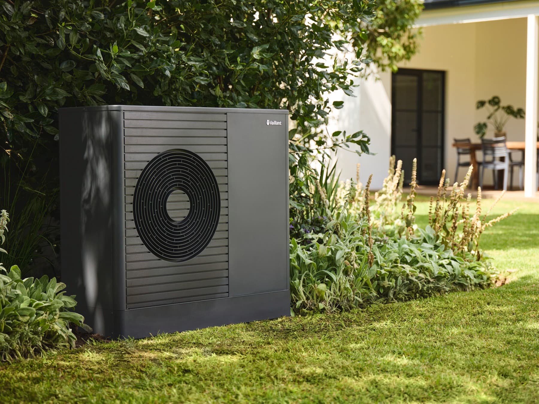 A heat pump in the garden