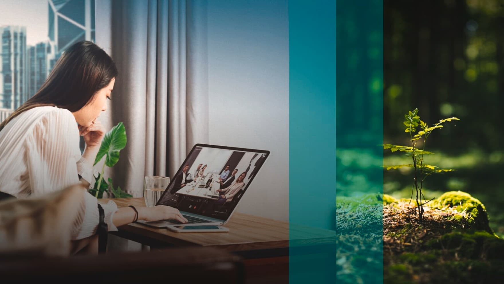 Woman working on laptop
