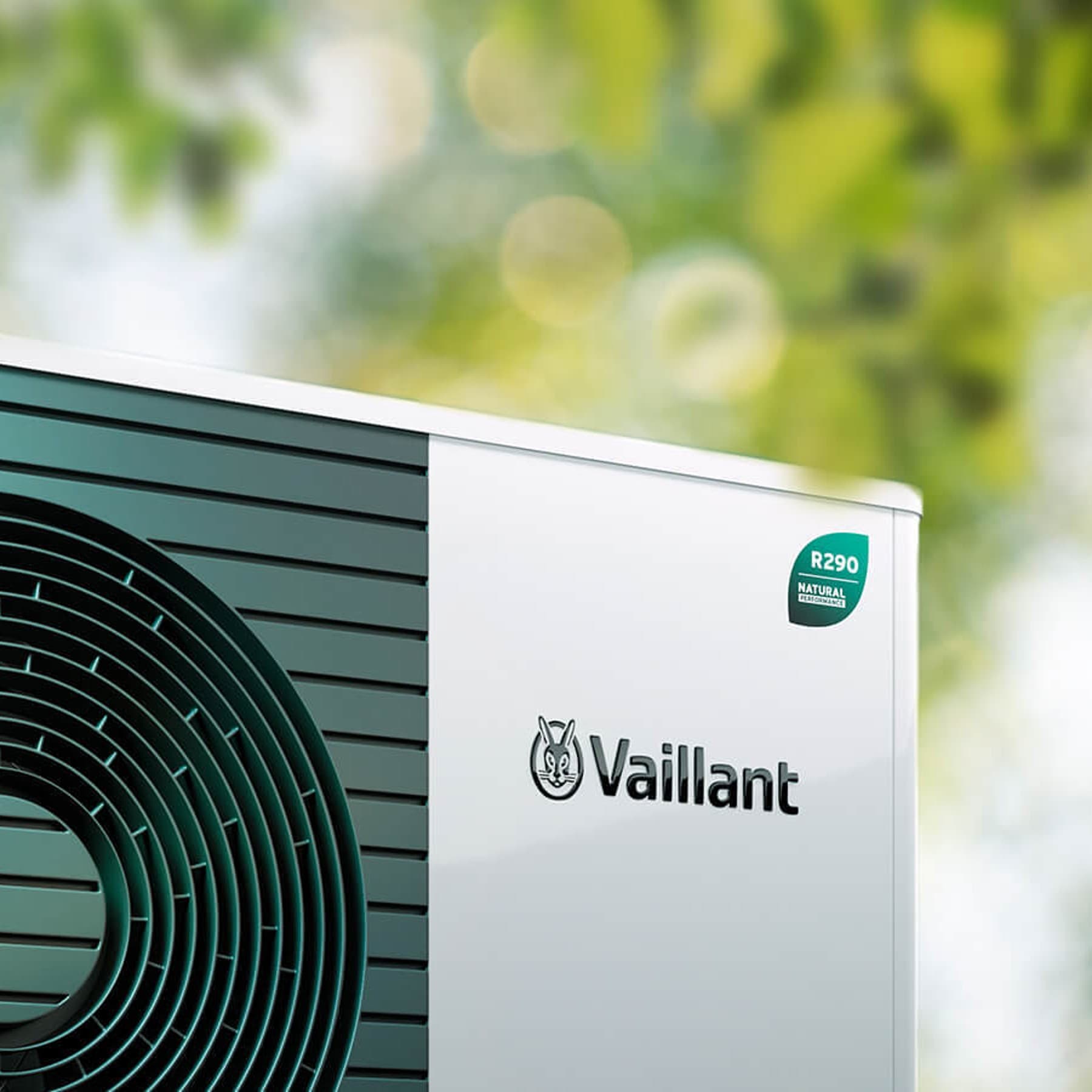 A heat pump with a R290 label