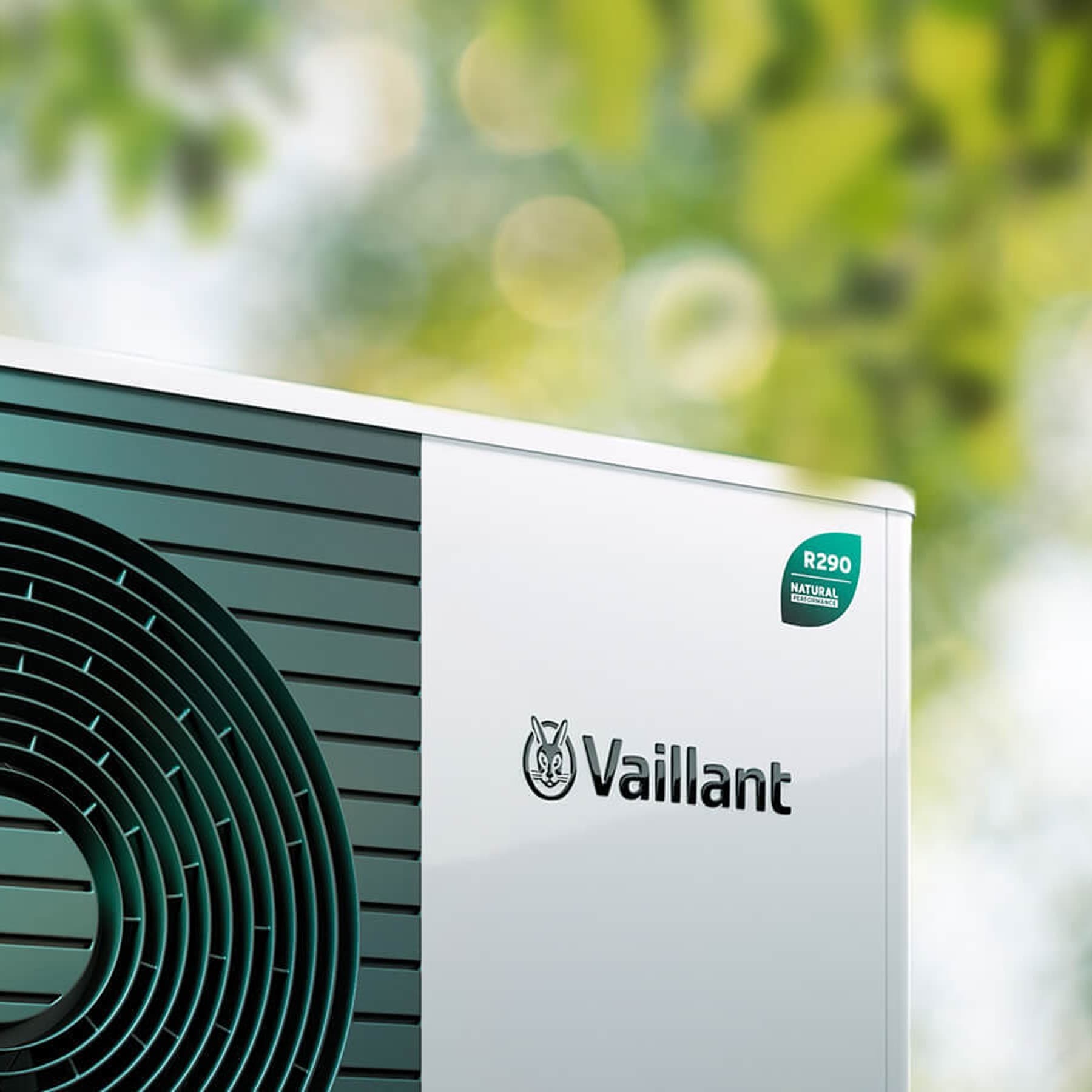 A heat pump with a R290 label