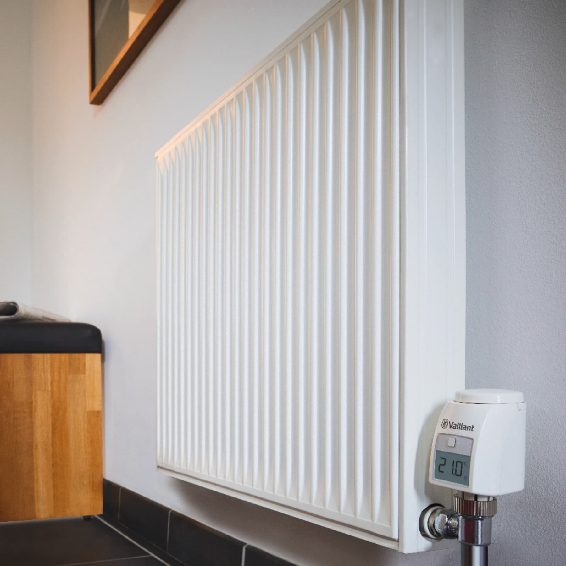 Radiator on living room wall