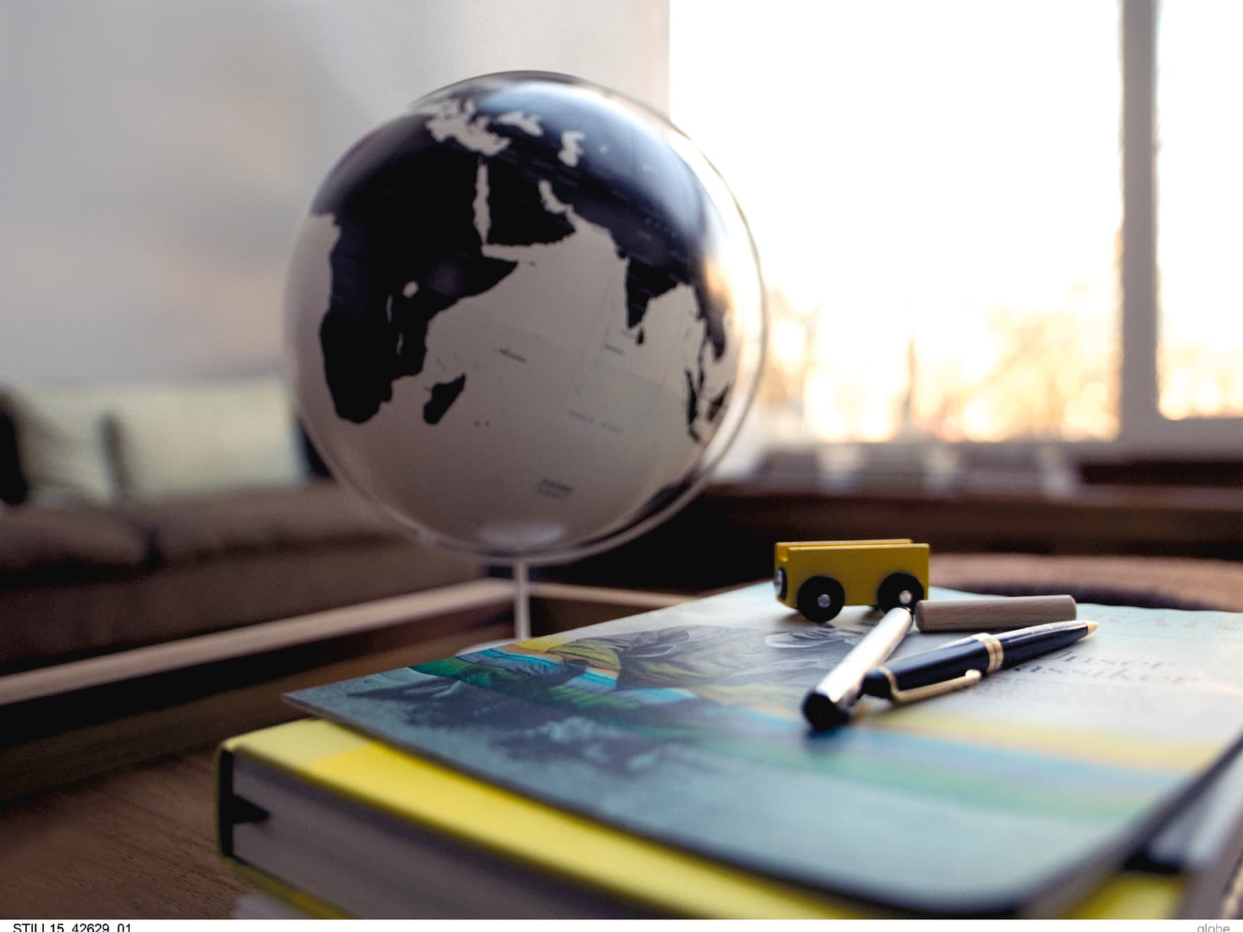 Globe standing on the desk