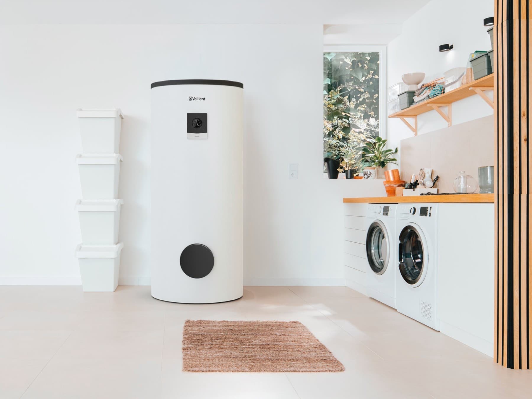 Vaillant storage tank in the laundry room