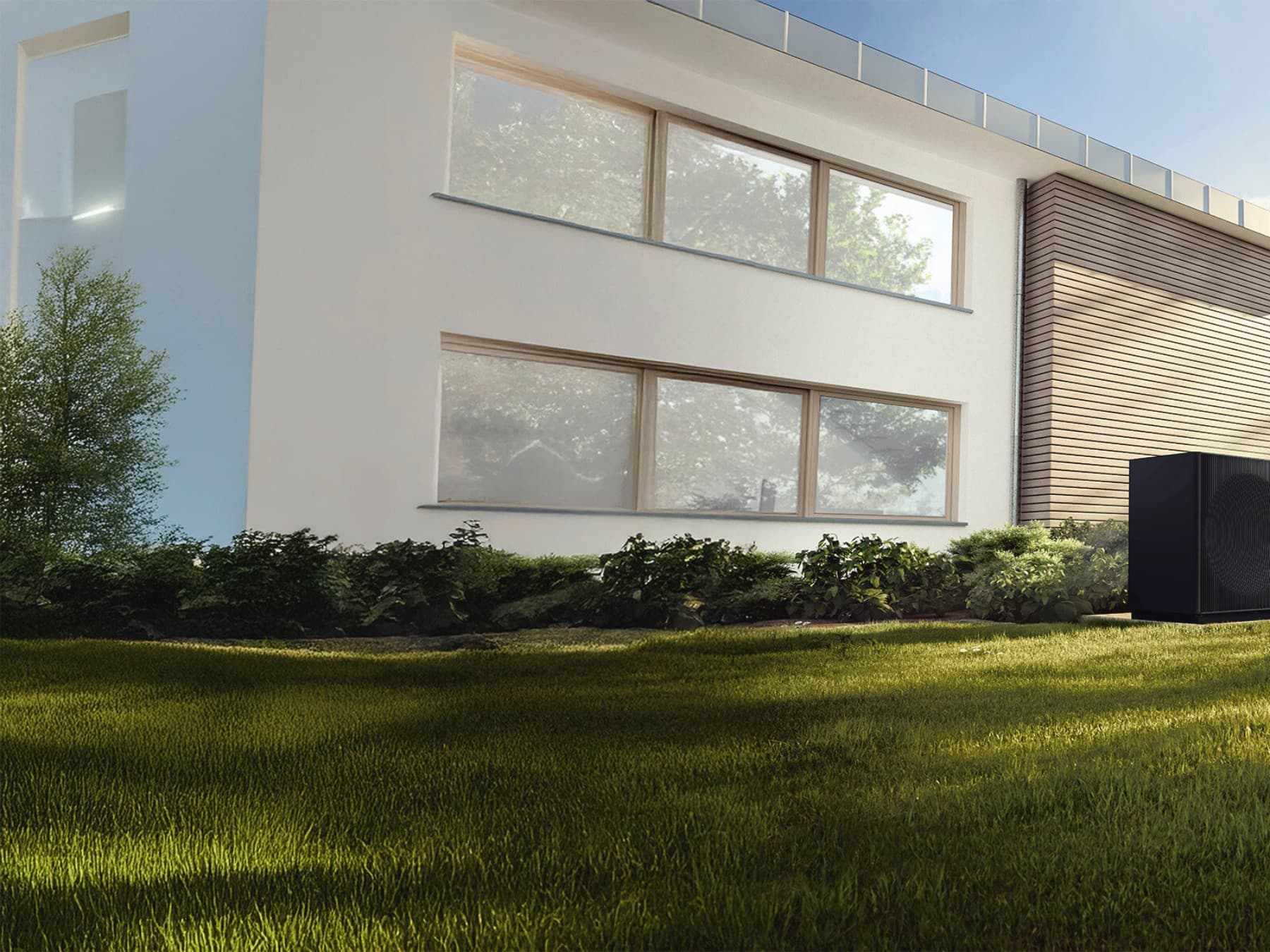 modern building with aroTHERM perform in the front