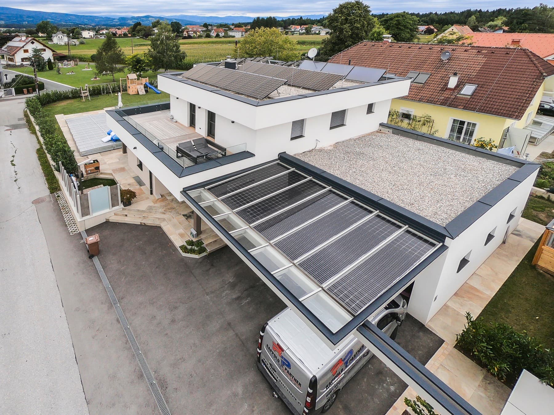 PV modules on a house roof